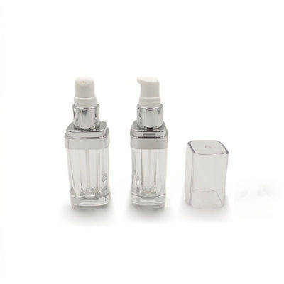 PMMA واضحة خالية القاعدة الزجاجة مع مضخة قابلة لإعادة التدوير 15/30/50ml