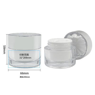 عازل التسرب الماس الأكريليك الزجاجة التجميلية للعناية بالبشرة كريم صغير 30g / 50g حاوية